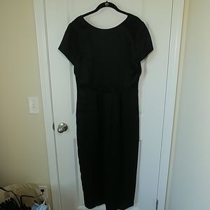 Adrianna Papell 100%silk Bow Black Maxi Dress